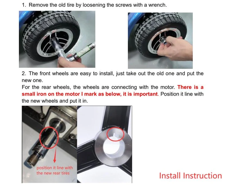 New Original Rear Wheels Tires fits MS31 Mobility Scooter