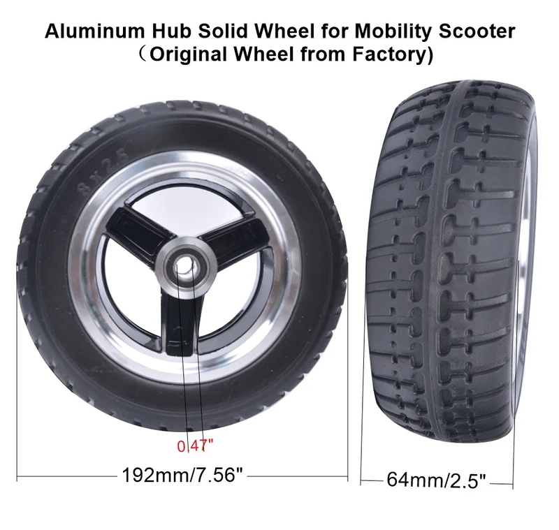 New Original Front Wheels Tires fits MS31 Mobility Scooter