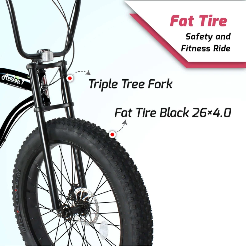 Tracer Avalon GT 26'' Fat Tire Stretch Beach Cruiser Bike 1-Speed/7-Speed