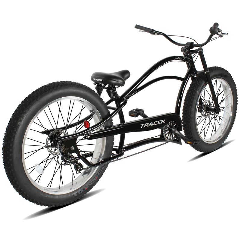 Tracer Siena 26'' Chopper Stretch Cruiser Fat Tire Bike Available 1 Speed/7 Speed