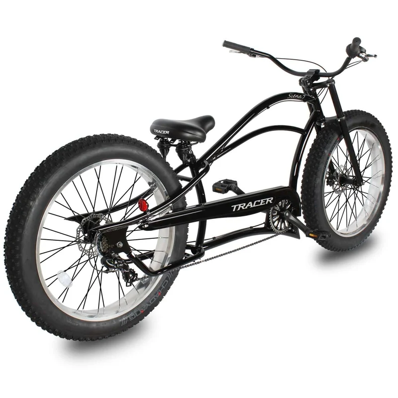 Tracer Siena 26'' Chopper Stretch Cruiser Fat Tire Bike Available 1 Speed/7 Speed