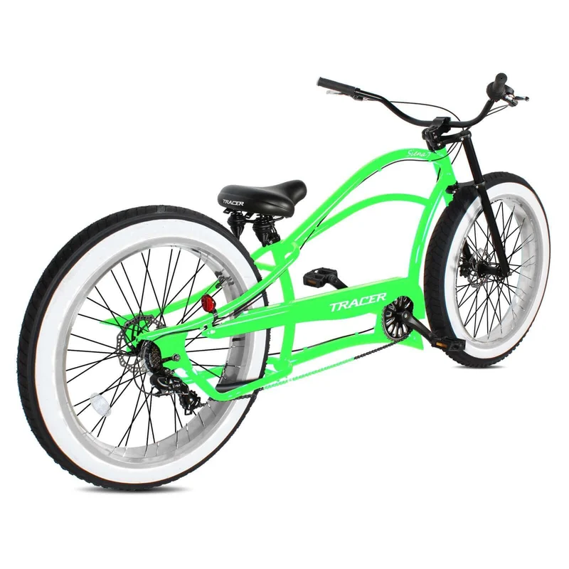 Tracer Siena 26'' Chopper Stretch Cruiser Fat Tire Bike Available 1 Speed/7 Speed