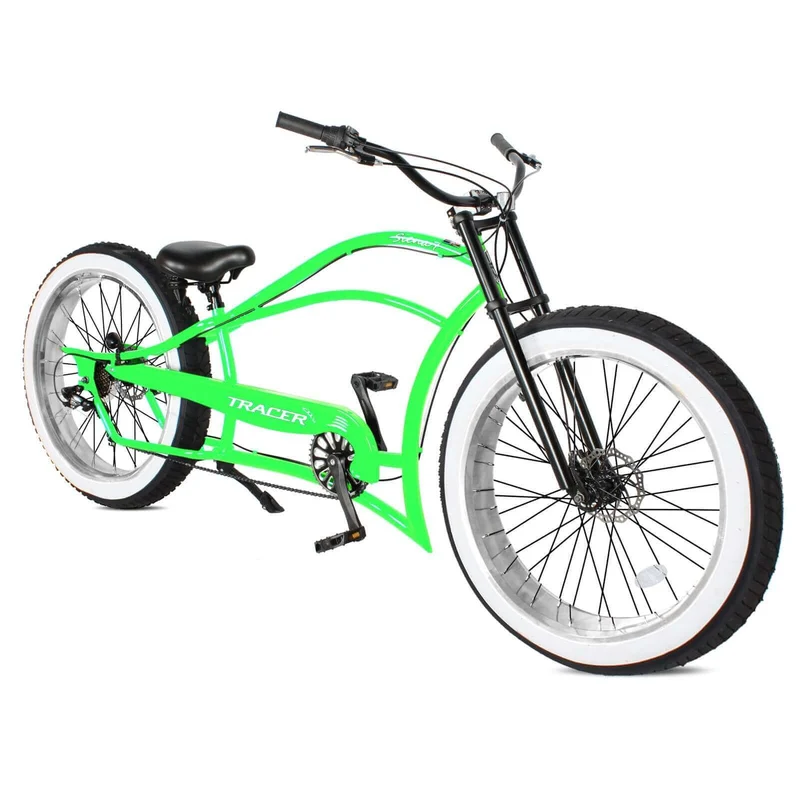 Tracer Siena 26'' Chopper Stretch Cruiser Fat Tire Bike Available 1 Speed/7 Speed