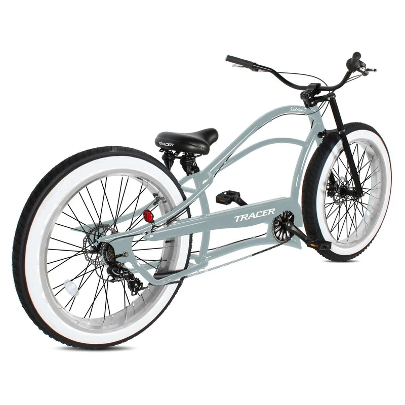 Tracer Siena 26'' Chopper Stretch Cruiser Fat Tire Bike Available 1 Speed/7 Speed
