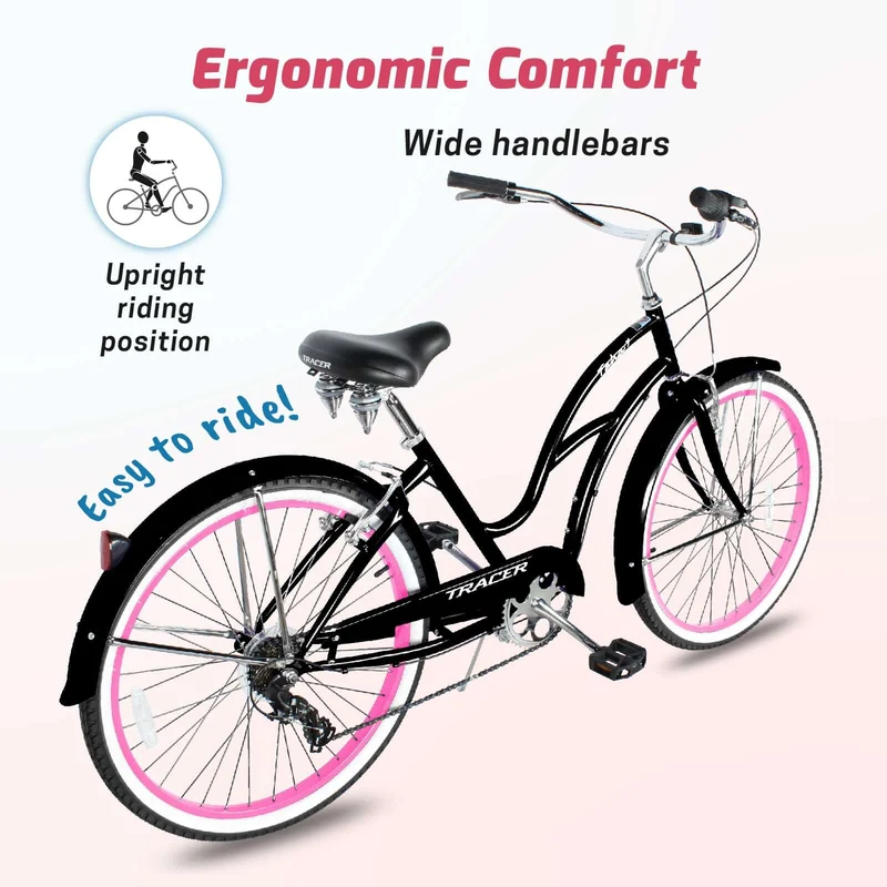 Tracer TAHA 26" Beach Cruiser Bikes 1 & 7 Speed for Women