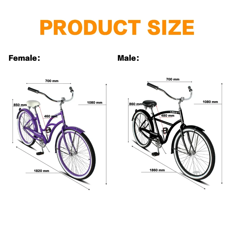 Tracer TAHA 26" Beach Cruiser Bikes 1 & 7 Speed for Women