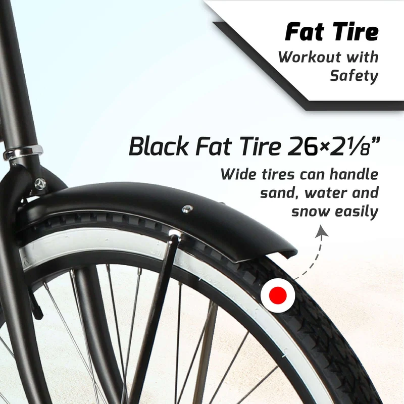 Tracer TAHA 26" Beach Cruiser Bikes 1 & 7 Speed for Men