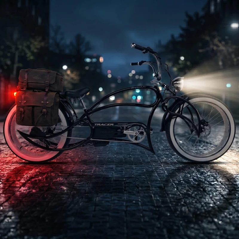 Tracer Beyond Pro 1000W 26" Classic Stretch Chopper Style EBike