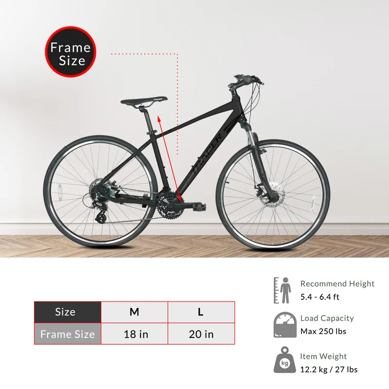 Tracer Bravery DX 24-Speed Hybrid Commute Bikes