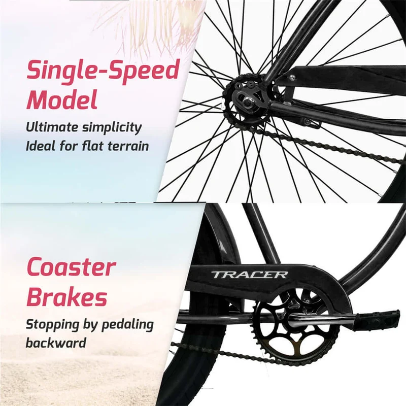 Tracer AVERA-M 26" Beach Cruiser Bikes Single Speed for Men