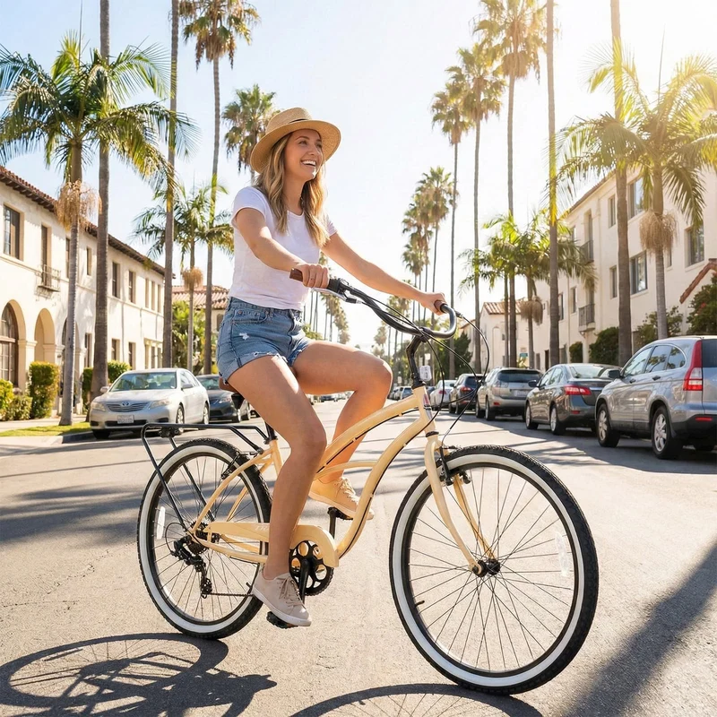 Tracer BORA-7-F 26" Beach Cruiser Bikes 7-Speed for Women