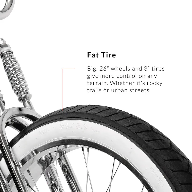 Tracer Master DS 26" Dual Springer Chopper Stretch Beach Cruiser Bike