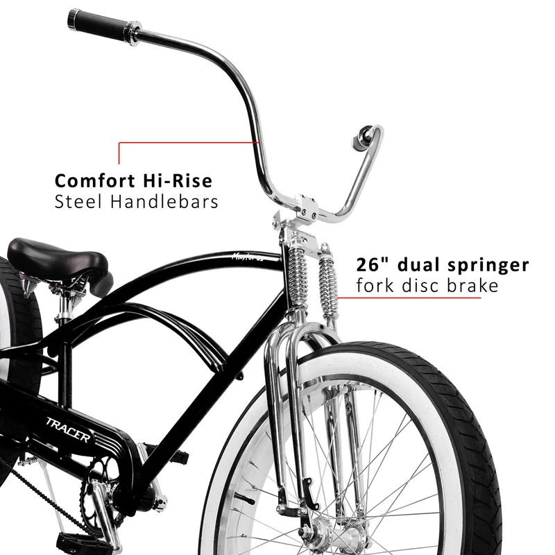 Tracer Master DS 26" Dual Springer Chopper Stretch Beach Cruiser Bike
