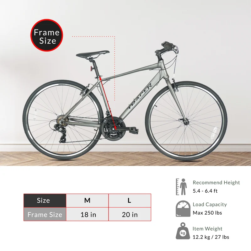 Tracer Braver 700C 7 Speed Hybrid Road Bike for Men