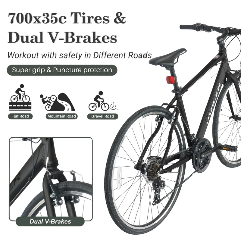 Tracer Braver 700C 7 Speed Hybrid Road Bike for Men