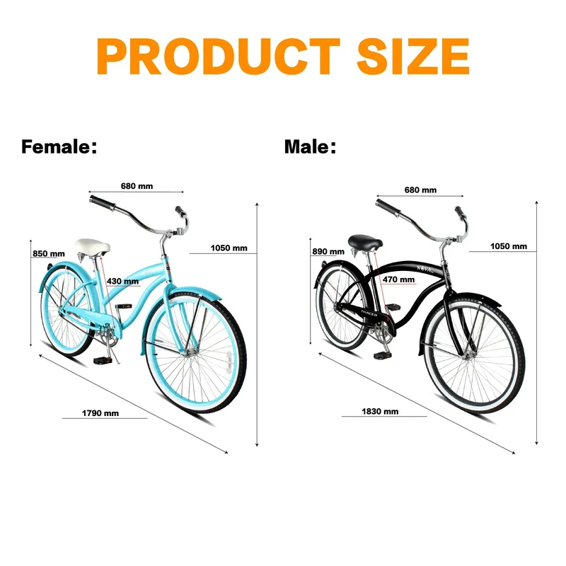 Tracer NOVA 26" Beach Cruiser Bike Single Speed for WOMEN
