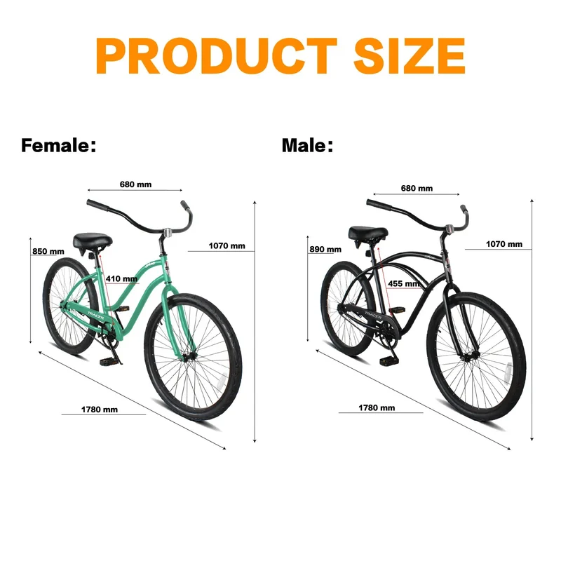 Tracer ACE-M 26" Beach Cruiser Bikes Single Speed for MEN