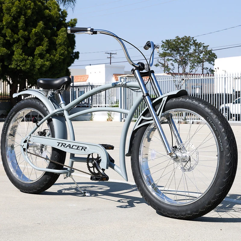 Tracer Santak GT 26" Chopper Stretch Cruiser Fat Tire Bike Single Speed