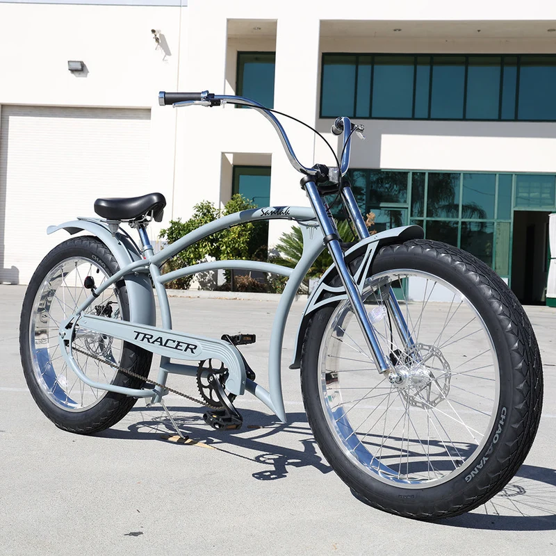 Tracer Santak GT 26" Chopper Stretch Cruiser Fat Tire Bike Single Speed