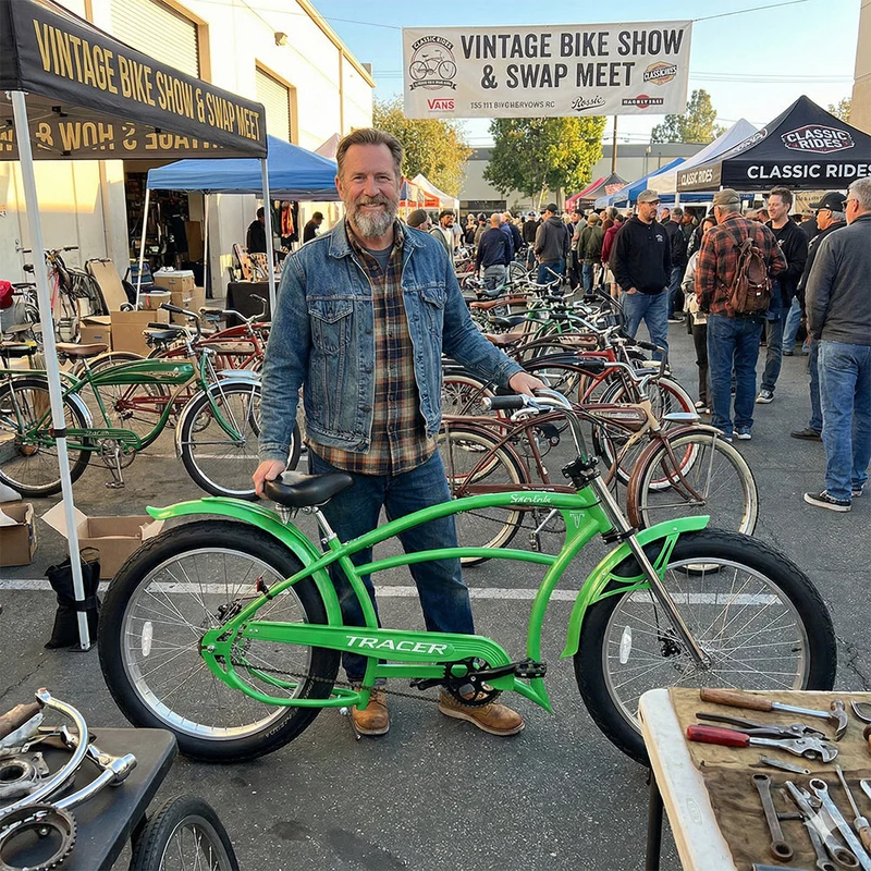 Tracer Santak GT 26" Chopper Stretch Cruiser Fat Tire Bike Single Speed