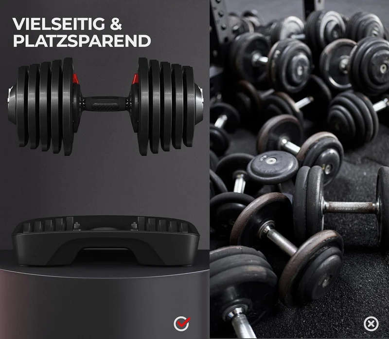 Yaheetech Verstellbare Hantel: 12/16‑in‑1 Schnellverstellung fürs Home‑Gym