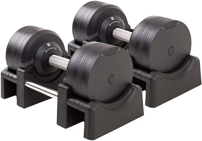 BRAINGAIN Verstellbare Hanteln: Chrom/Schwarz, Krafttraining für Zuhause