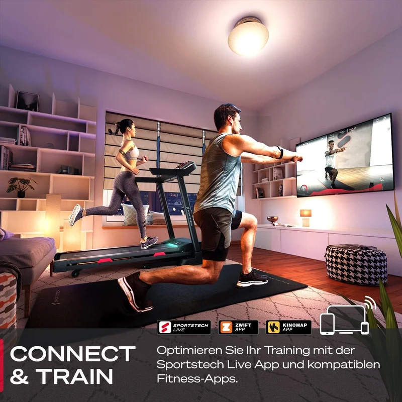 Sportstech F31s: Profi-Laufband, 4,5 PS, 16 km/h, Bluetooth & App