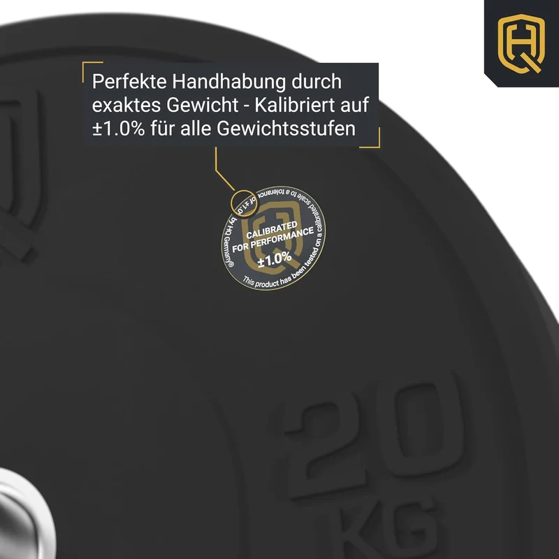 HQ Germany 50mm Vollgummi Bumper Plates - Gewichtsscheiben Set für Training