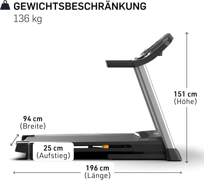 NordicTrack T-Serie: Laufband mit Steigung, Bluetooth, 136 kg Traglast