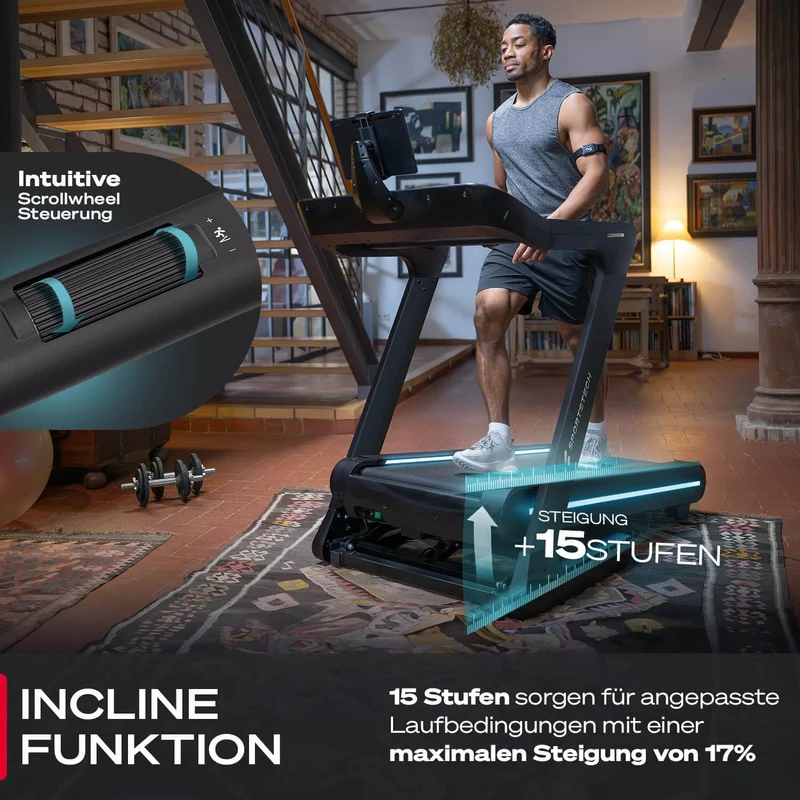 Sportstech sTread Pro/Lite: Klappbares Laufband, 20 km/h, 17 % Steigung