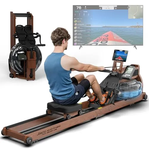 JOROTO MR380/MR390: Klappbares Eichenholz‑Rudergerät mit 28 L Tank und Bluetooth‑Monitor